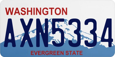 WA license plate AXN5334