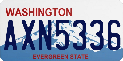 WA license plate AXN5336