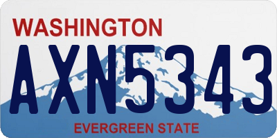 WA license plate AXN5343