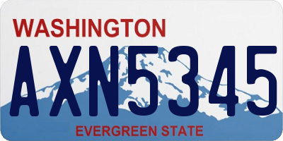 WA license plate AXN5345