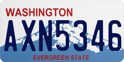 WA license plate AXN5346