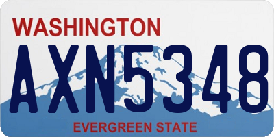 WA license plate AXN5348