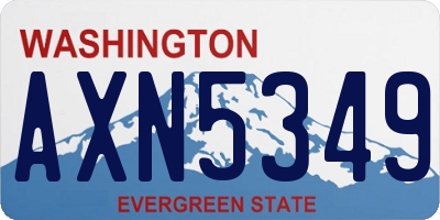 WA license plate AXN5349