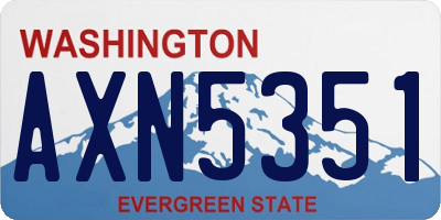 WA license plate AXN5351