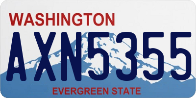 WA license plate AXN5355