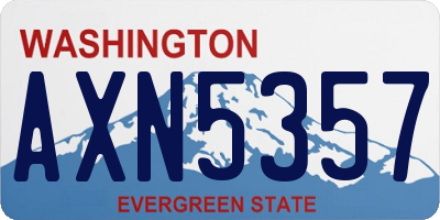 WA license plate AXN5357