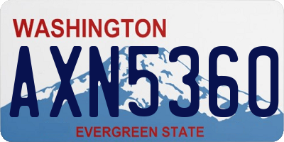 WA license plate AXN5360