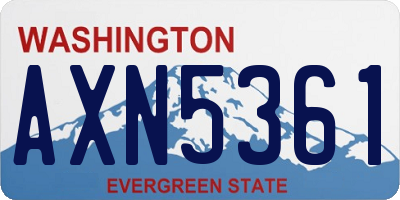 WA license plate AXN5361