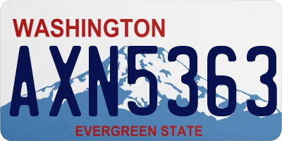 WA license plate AXN5363