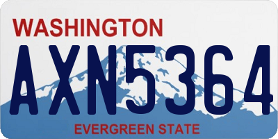 WA license plate AXN5364