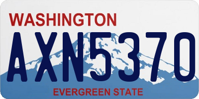 WA license plate AXN5370