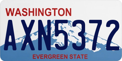 WA license plate AXN5372