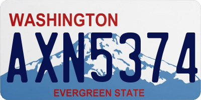 WA license plate AXN5374