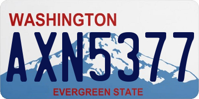 WA license plate AXN5377