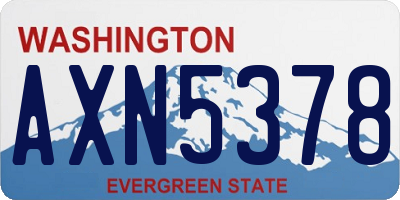 WA license plate AXN5378