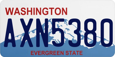 WA license plate AXN5380