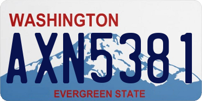 WA license plate AXN5381