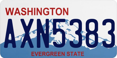 WA license plate AXN5383