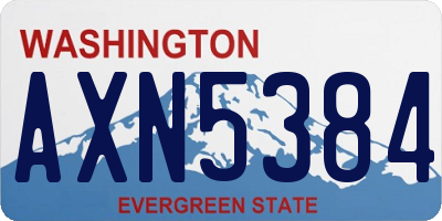 WA license plate AXN5384