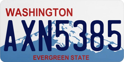 WA license plate AXN5385