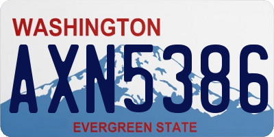 WA license plate AXN5386