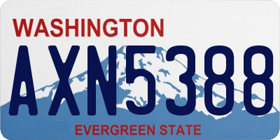 WA license plate AXN5388