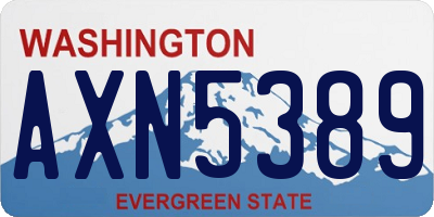 WA license plate AXN5389