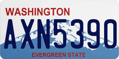 WA license plate AXN5390