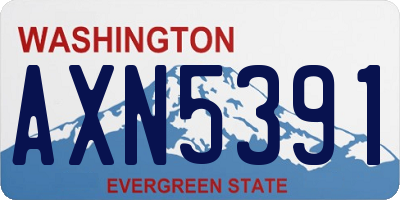 WA license plate AXN5391