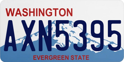 WA license plate AXN5395