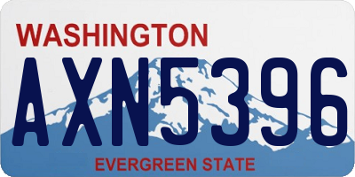 WA license plate AXN5396