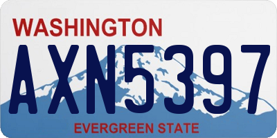 WA license plate AXN5397