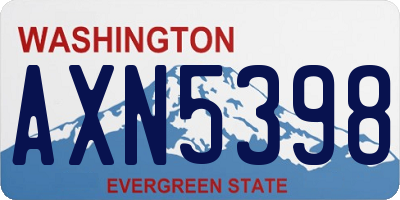 WA license plate AXN5398
