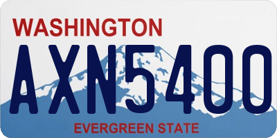 WA license plate AXN5400