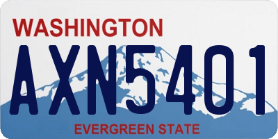 WA license plate AXN5401