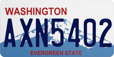 WA license plate AXN5402