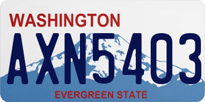 WA license plate AXN5403