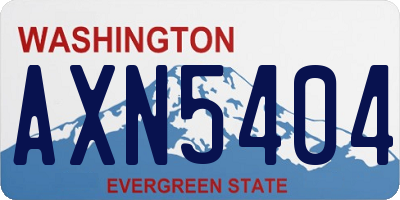 WA license plate AXN5404