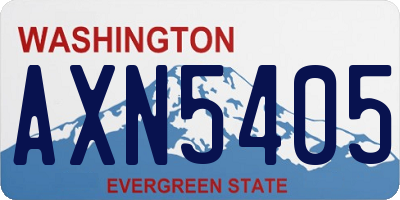 WA license plate AXN5405