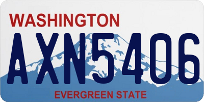 WA license plate AXN5406