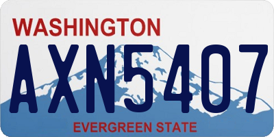 WA license plate AXN5407