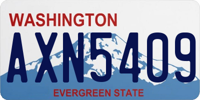 WA license plate AXN5409