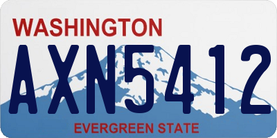 WA license plate AXN5412