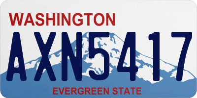 WA license plate AXN5417