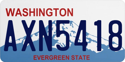 WA license plate AXN5418