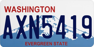 WA license plate AXN5419