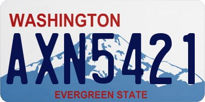 WA license plate AXN5421
