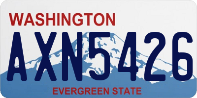 WA license plate AXN5426
