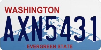 WA license plate AXN5431