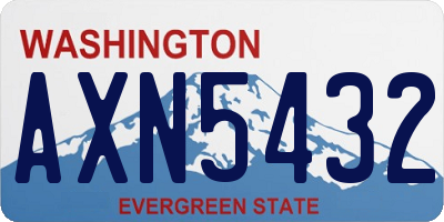 WA license plate AXN5432